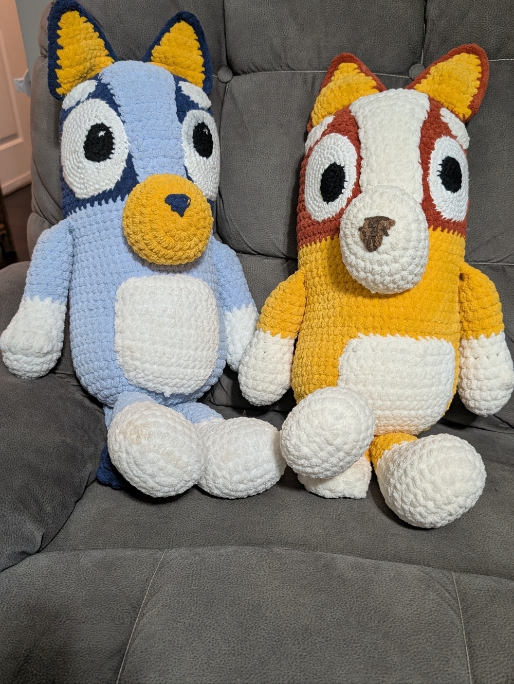Blue And Bingo Crochet Stuffies